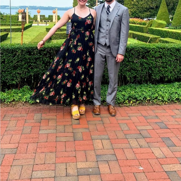 B. Darlin mFloral Pleated Maxi Dress womens size 6 - Picture 2 of 11